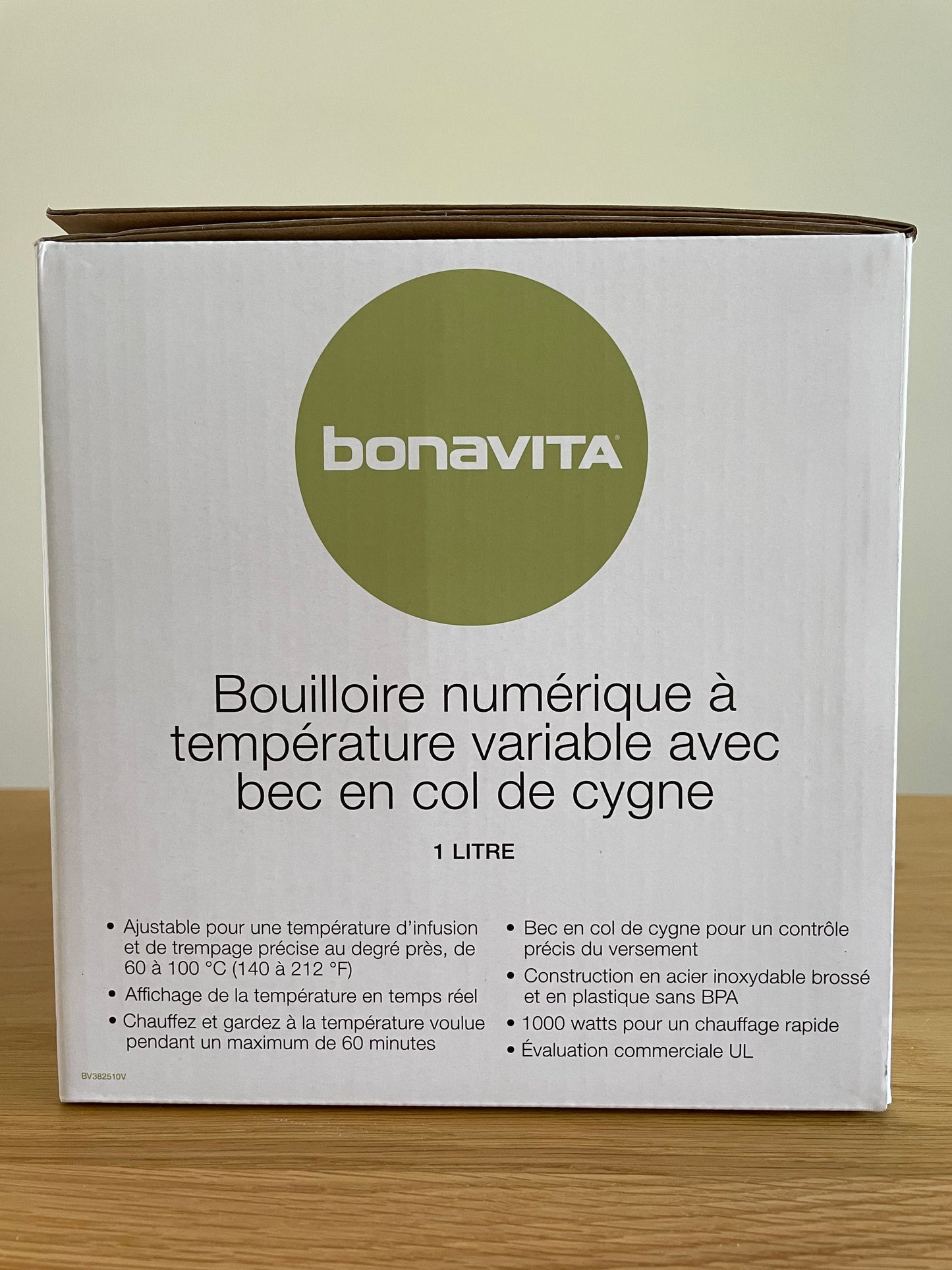 Bonavita 1L Bouilloire numérique variable sans fil- cordless variable temperature kettle